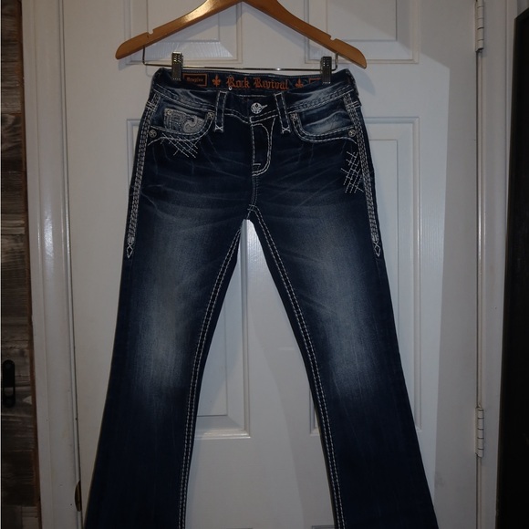Rock Revival Denim - Rock Revival Dark Blue Flare Jeans